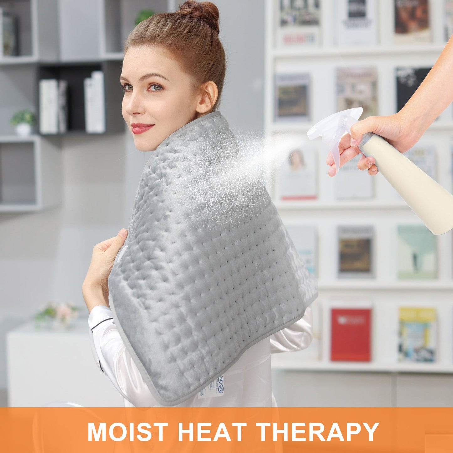 Heating Pad,Electric Heating Pads for Back,Hot Heated Pad for Abdomen,Shoulder,Knee,Multiple Temp and Auto Shut Off(Light Gray, 33''×17'')