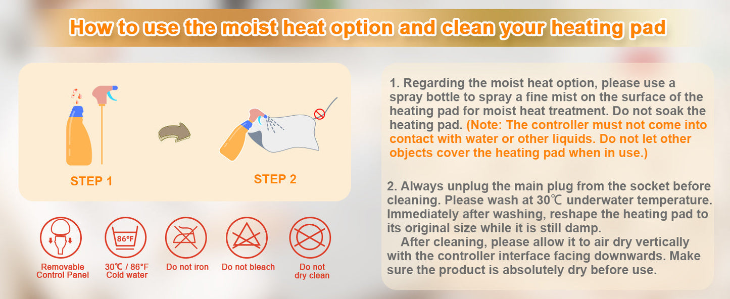 Heating Pad,Electric Heating Pads for Back,Hot Heated Pad for Abdomen,Shoulder,Knee,Multiple Temp and Auto Shut Off(Light Gray, 24''×12'')