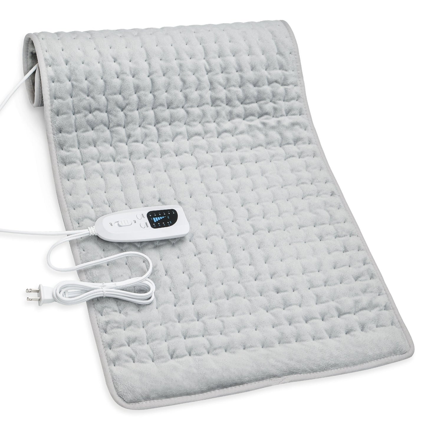 Heating Pad,Electric Heating Pads for Back,Hot Heated Pad for Abdomen,Shoulder,Knee,Multiple Temp and Auto Shut Off(Light Gray, 33''×17'')