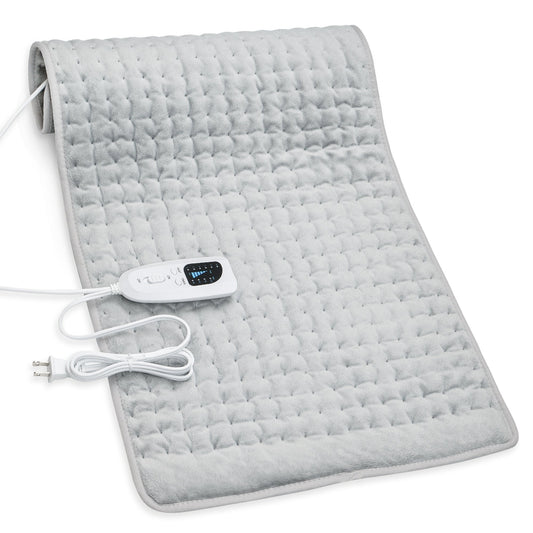 Heating Pad,Electric Heating Pads for Back,Hot Heated Pad for Abdomen,Shoulder,Knee,Multiple Temp and Auto Shut Off(Light Gray, 33''×17'')